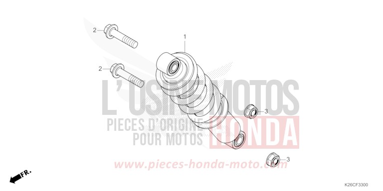 REAR CUSHION for MSX GROM A MAT GUNPOWDER BLACK METALLIC (NH436) from 2024